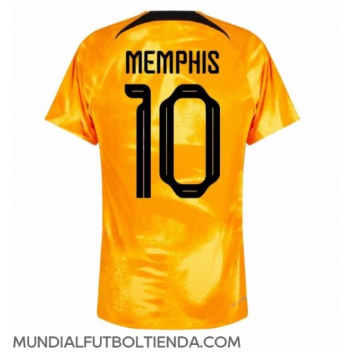 Camiseta Países Bajos Memphis Depay #10 Primera Equipación Replica Mundial 2022 mangas cortas